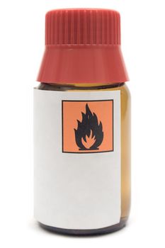 Small bottle with flammable liquid.