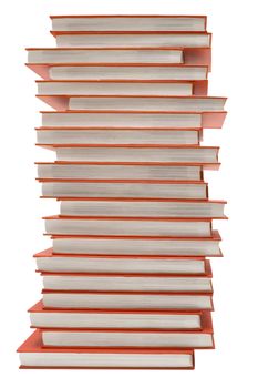 Stacked encyclopedia isolated on a white background. File contains clipping path.
