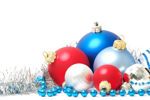 Christmas balls isolated on the white background