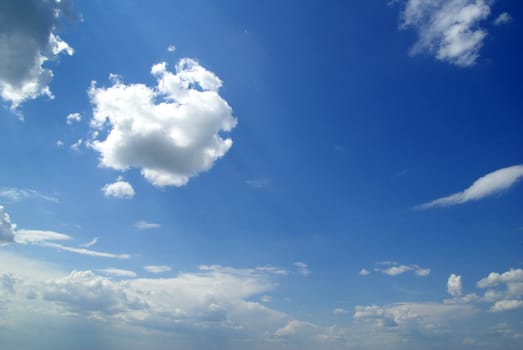 Blue Sky background with tiny clouds