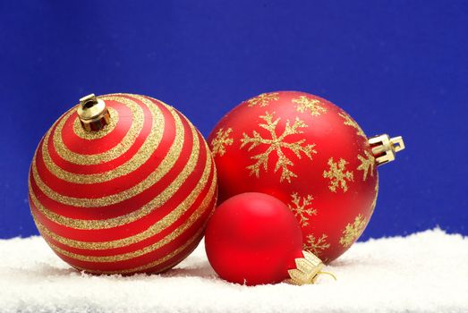 Christmas decoration over blue background