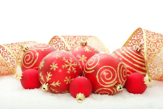 Christmas decoration over white background