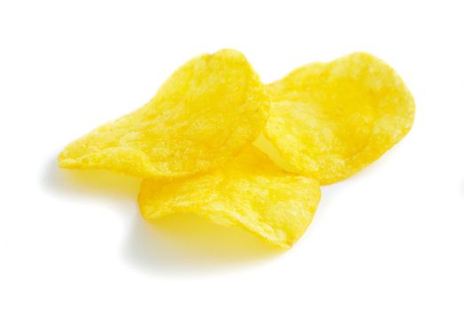  Potatoe chips isolated on a white background