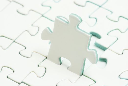 White puzzles for background. business concept