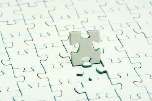 White puzzles for background. business concept