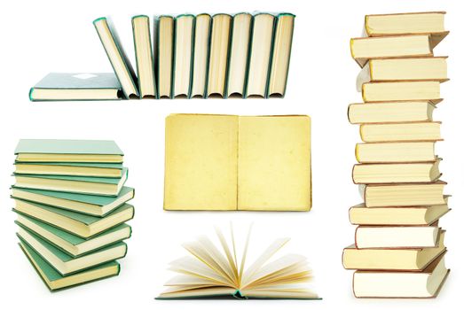   Stack of books isolated over white background
