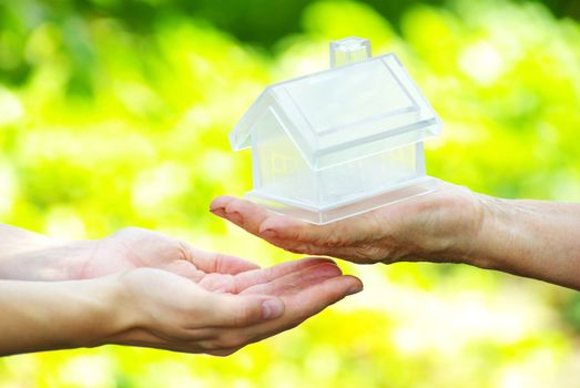 The house in human hand