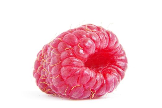 Ripe raspberry on a white background