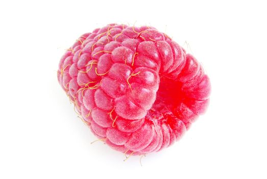 Ripe raspberry isolated on a white background