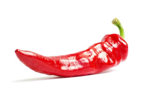 fresh red hot pepper on a white 