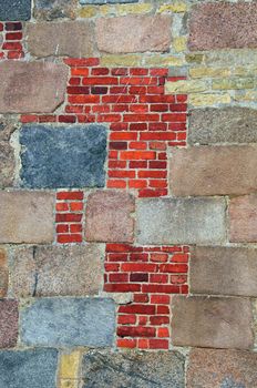 Repair of on old church  brick wall