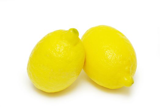 yellow fresh lemons isolated on a white