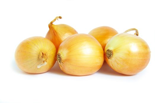 Ripe onion isolated on a white background