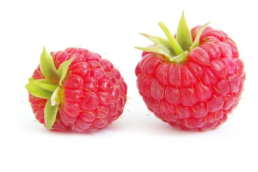 fresh raspberry closeup isolated on white background