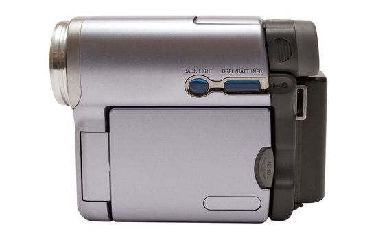 Digital camcorder isolated on a white background. File contains clipping path.