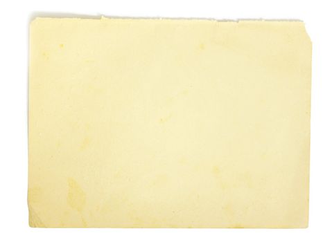 old note paper isolated on white background