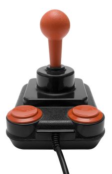 Retro joystick isolated on a white background. File contains clipping path.