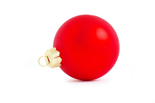 Red Christmas ball isolated on white background