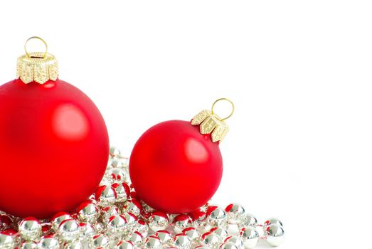 christmas balls isolated on the white background