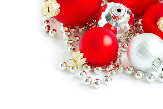 christmas balls isolated on the white background