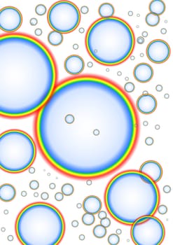 Soap bubbles illustration on white background