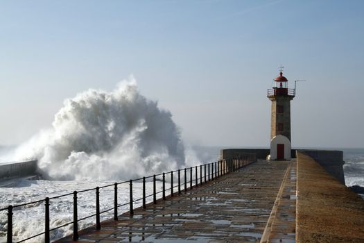 lighthouse in oporto in Portugal