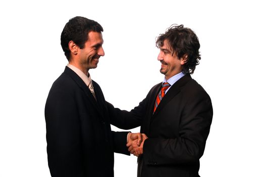 business shake hand over white background
