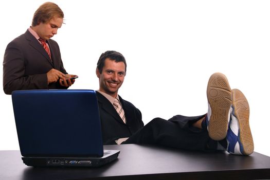 businessteam over white background studio