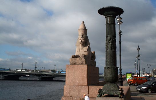 Ancient Egyptian sphinx in St.Petersburg, Russia