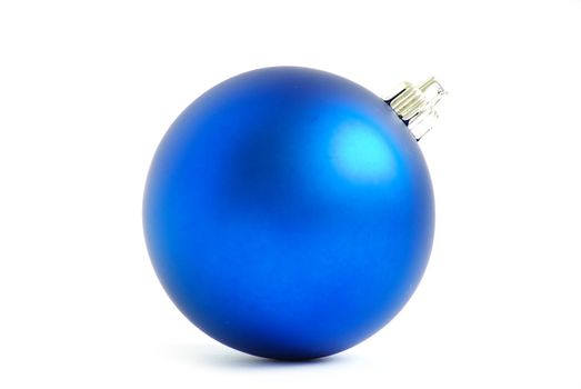 blue christmas balls  isolated on a white