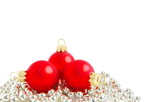  christmas balls  isolated on a white