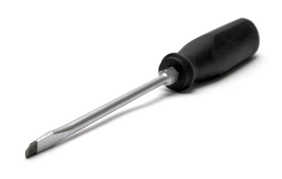 Black screw driver isolated on a white background.