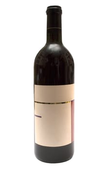Bottle of red wine isolated on a white background. File contains clipping path.