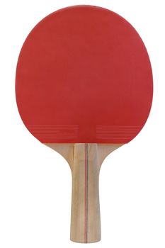 Ping pong paddle isolated on a white background. File contains clipping path.