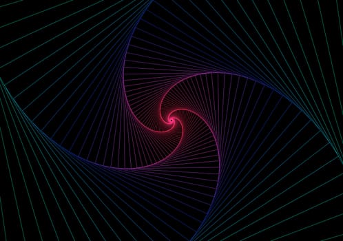 Abstract spiral on black background