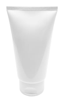 Standing cosmetics tube isolated on a white background. File contains clipping path.