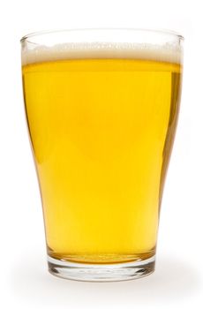 Glass of beer isolated on a white background.