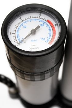 Air pressure gauge isolated on a white background.
