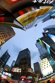 NEW YORK CITY - OCT 9: Times Square, featured with Broadway Theaters and huge number of LED signs, is a symbol of New York City and the United States, October 9, 2012 in Manhattan, New York City