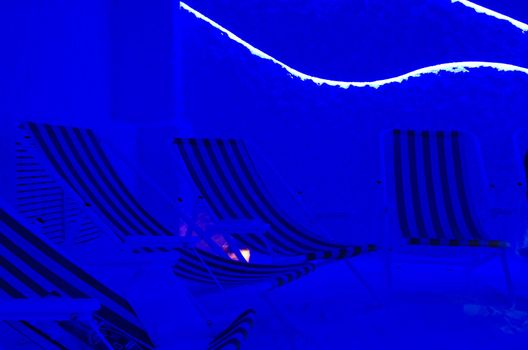 Relaxation speleoclimatic salt room on dark blue illumination