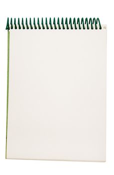 Blank notepad isolated on a white background. File contains clipping path.