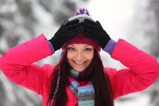 winter women close up portrait