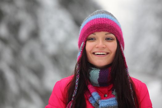 winter women close up portrait