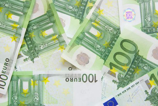 finance background with stack of european banknotes 