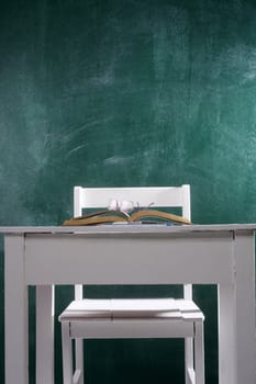 close up of the student chair and desk 