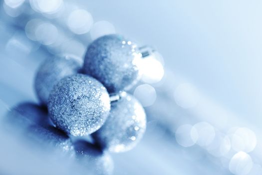 blue christmas ball macro close up