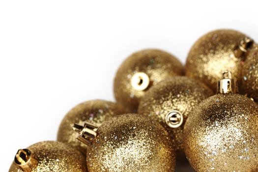 golden christmas ball isolated on white