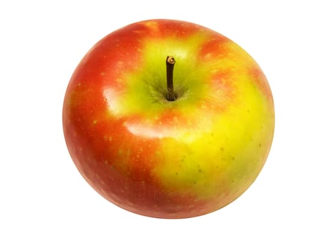 Red-yellow apple isolated on a white background. File contains clipping path.