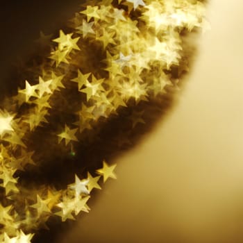  golden star bokeh background close up