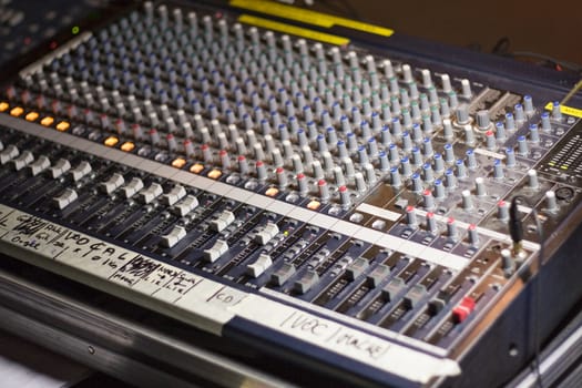 Sound mixing desk.